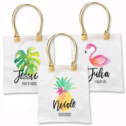 Personalized Destination Beach Wedding Tropical Beach Tote Bags