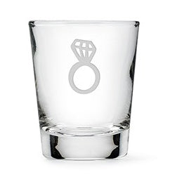 Personalized Diamond Ring Etched Shot Glass