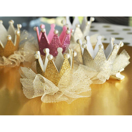 Glitter Crown Party Clips