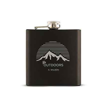 Personalized Let's Go Camping Hip Flask