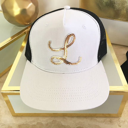 Personalized Metallic Gold Monogram Trucker Hat - Discontinued