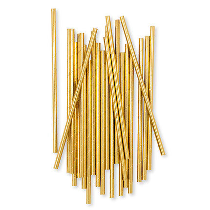 Gold Foil Paper Drinking Straws (Pack of 25)