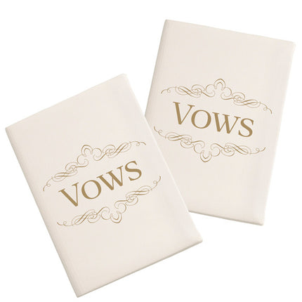 Ivory Satin Wedding Ceremony Vows Books (Set of 2 )
