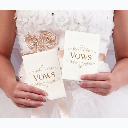 Ivory Satin Wedding Ceremony Vows Books