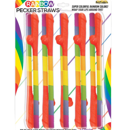 Rainbow Pecker Straws for bachelorette party or pride partyHTP3250