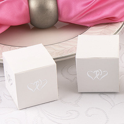 Linked Hearts White Favor Boxes (Pack of 25)