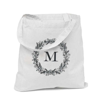 Personalized Tote Bag with Wreath Monogram