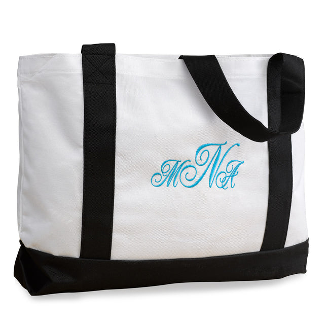 White and Black Monogram Tote Bag  Apps   Save