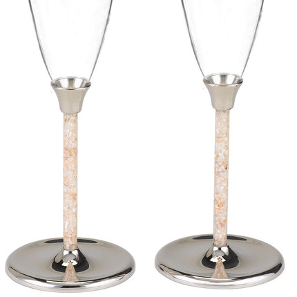 Mother of Pearl Wedding Champagne Flute Set
