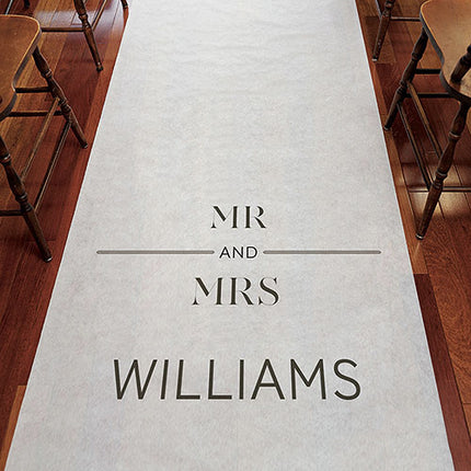 Mr and Mrs Personalized Wedding Aisle Runner