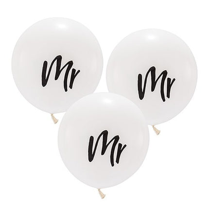 MR 17-inch Balloon Wedding Bridal Shower White and Black