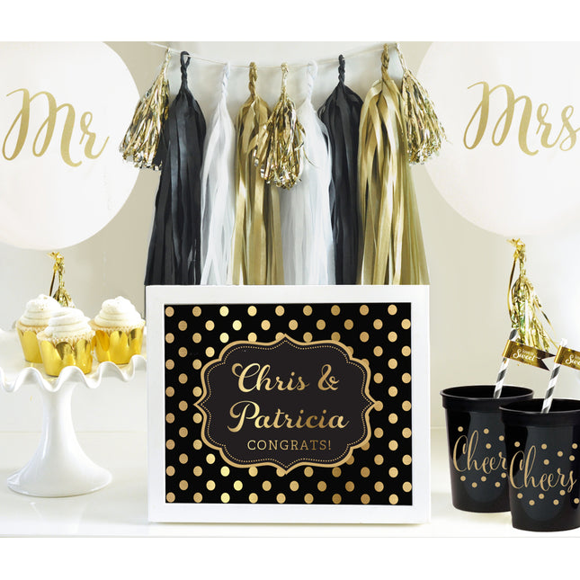 White and Gold Mr & Mrs Wedding Party Balloons (Set of 3)