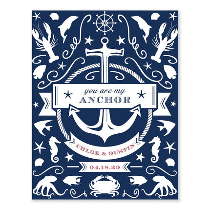 Personalized Nautical Themed Art Print for Weddings