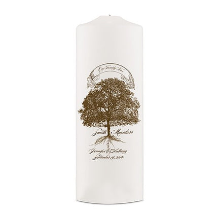 Personalized Wedding Ceremony Family Tree Oak Tree Pillar Candle