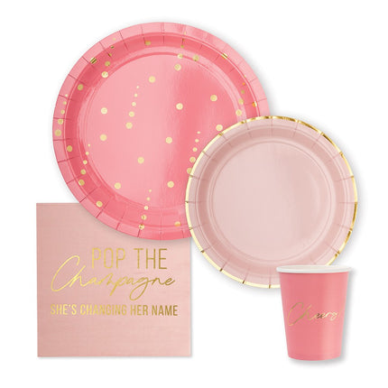 Pop The Champagne Disposable Paper Tableware Party Set - Serves 24