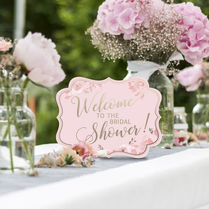 Pink and Gold Bridal Shower Party Sign