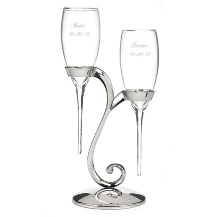  Raindrop - Champagne Flute with Swirl Stand