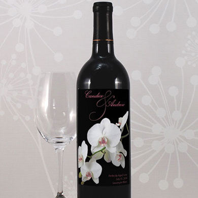 Personalized Orchid Glass Bottle Sticker Label (Pack of 24)