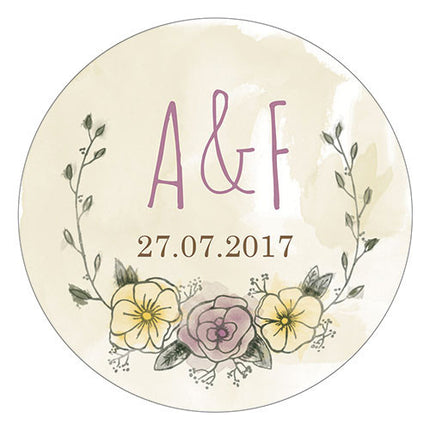 Rustic Chic Personalized Wedding Favor Sticker