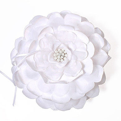 White Floral Wedding Ring Bearer Pillow