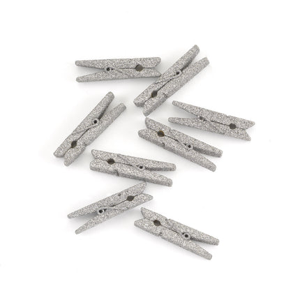 Mini Silver Glitter Clothespins Weddings and Parties