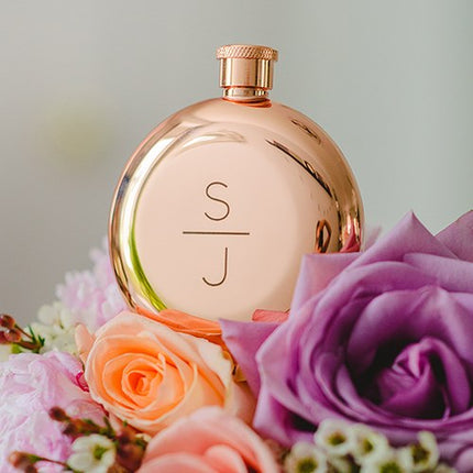 Personalized Rose Gold Bride Bridesmaid Flask