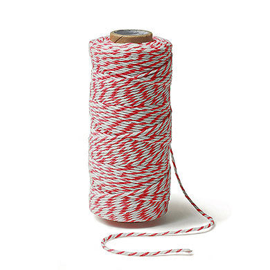 Red and White Striped Cotton Baker's Twine