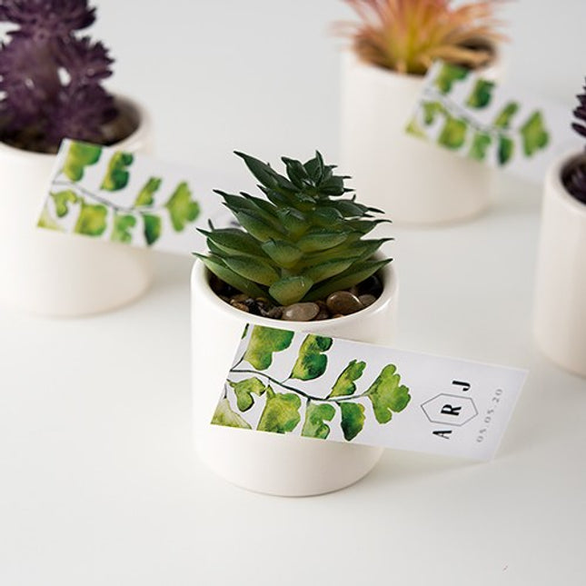 Mini Faux Succulent Plant Party Table Place Card Holder