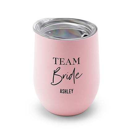 Pink Team Bride Personalized Stemless Travel Tumbler