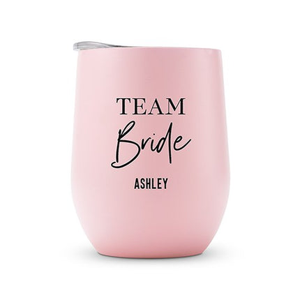 Pink Team Bride Personalized Stemless Travel Tumbler