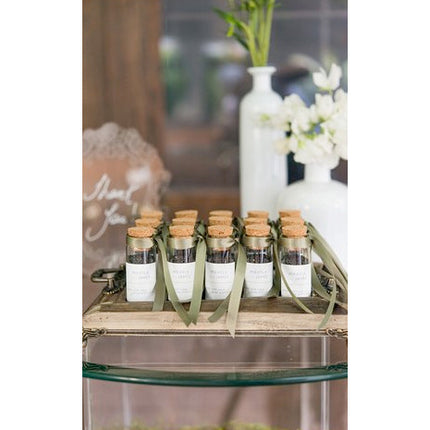 Eco-Favors Seed via Mini Glass Bottles with Cork