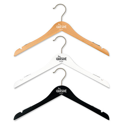 Personalized Black, Natural and White Wooden Wedding Hangers