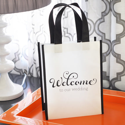 Black and White Wedding Welcome Bags