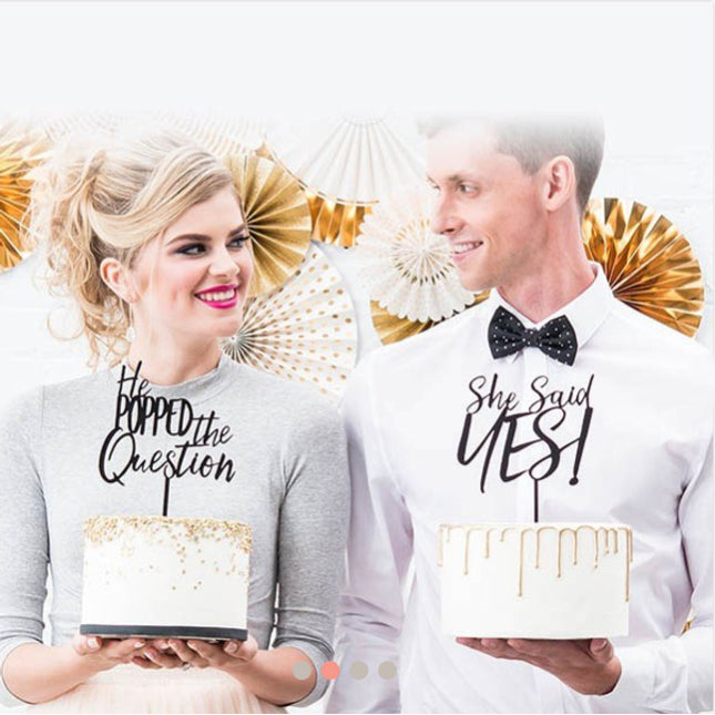 Pop the Bubbly Wedding Engagement Party Cake Topper