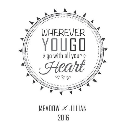 Personalized Wherever You Go, Go with Your Heart Wedding Aisle Runner