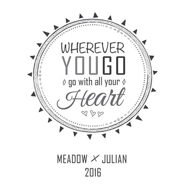 Personalized Wherever You Go, Go with Your Heart Wedding Aisle Runner