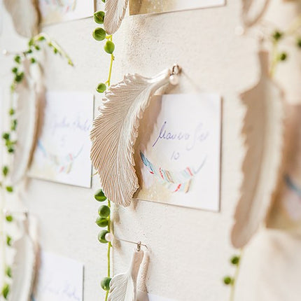 Place Card Bohemian Feather Ornament Assortment (Set of 12)