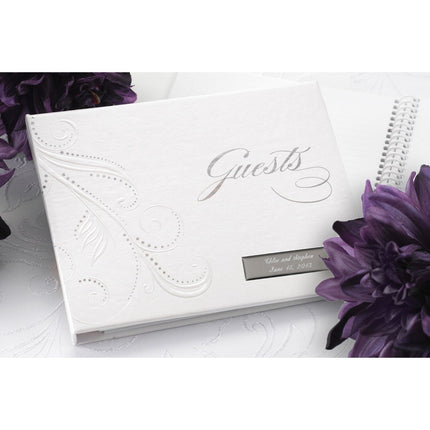 Personalized Swirl Dots Wedding Guest Book