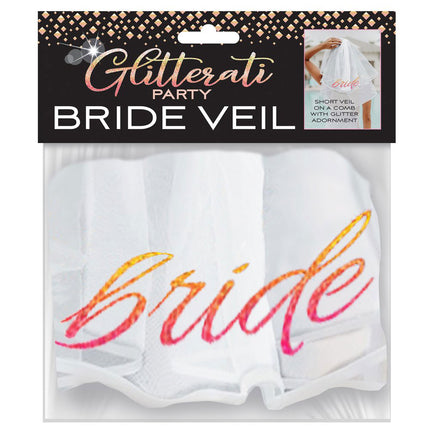 Bachelorette Party Glitterati Bride Veil - White
