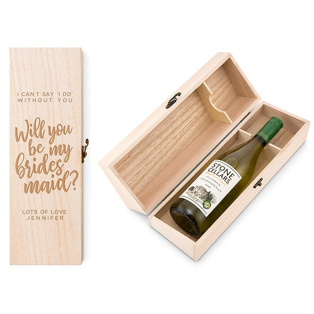 Will You Be My Bridesmaid? Personalized Bottle Wine Gift Box