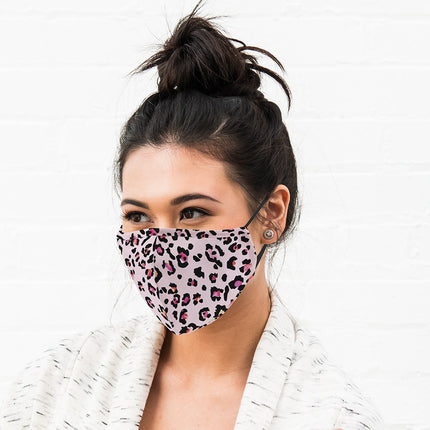 Pink Leopard Print Cloth Face Mask