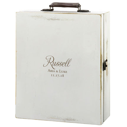 Personalized Script Antique White Box Bottle Storage Gift Box